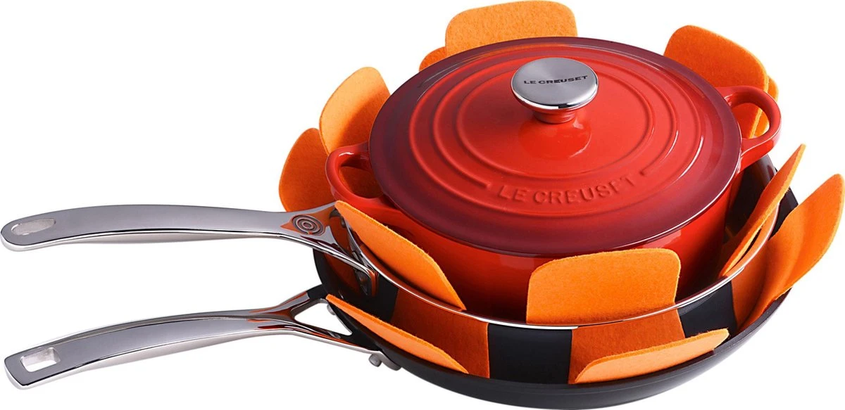 Le Creuset Pannenbeschermers Zwart - 3 Stuks 4 Le Creuset Pannenbeschermers Zwart - 3 Stuks - Afbeelding 2