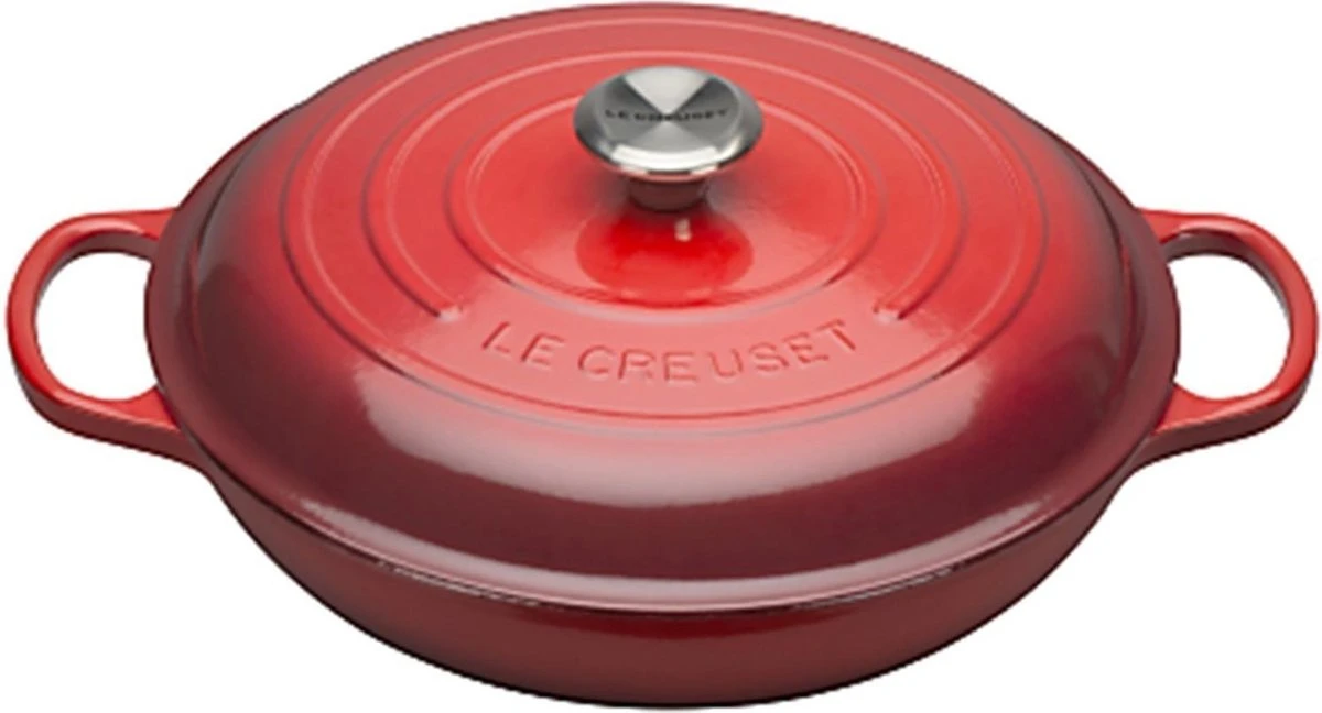 Le Creuset Braadpan Campagnard - Ø30 CM - Gietijzer - Kersenrood
