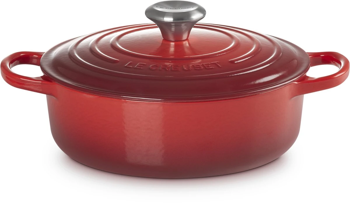 Le Creuset - Gietijzeren - Lage Braadpan - 24cm - Kersenrood 13 Le Creuset - Gietijzeren - Lage Braadpan - 24cm - Kersenrood - Afbeelding 11