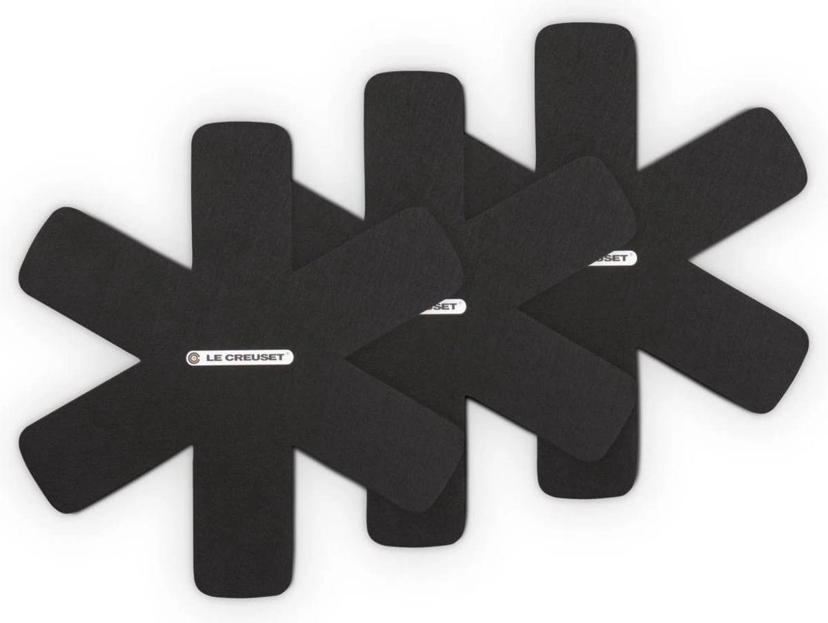Le Creuset Pannenbeschermers Zwart - 3 Stuks 3 Le Creuset Pannenbeschermers Zwart - 3 Stuks