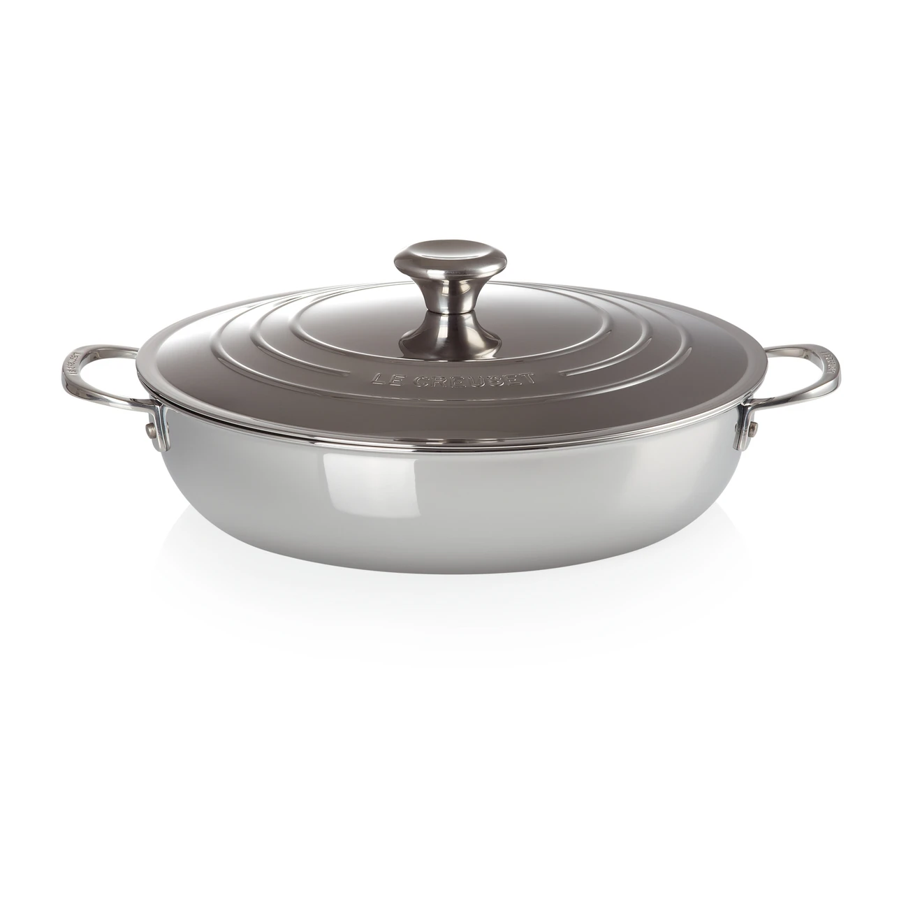 Le Creuset Signature 3-Ply Lage Braadpan Met Deksel 4 Le Creuset Signature 3-Ply Lage Braadpan Met Deksel - Afbeelding 2