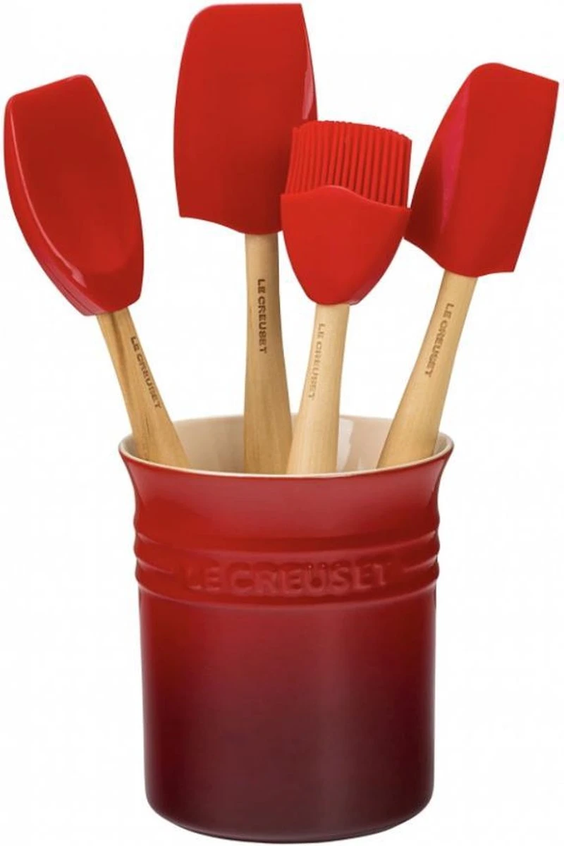 Le Creuset Lepelpot Kersenrood Met 4 Siliconen Premium Spatels 4 Le Creuset Lepelpot Kersenrood Met 4 Siliconen Premium Spatels - Afbeelding 2